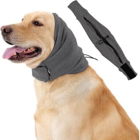 Protection auditive et Cache-Oreilles pour Chien - Sweat à Capuche - Chauffe-Oreilles Respirant avec réduction du Bruit - pour Chiens anxieux en Cas de Feux d'artifice, d'orage,M (1/5)
