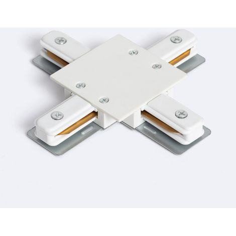 Connettore Tipo X per Binario Monofase Borgia da Incasso Alluminio Bianco (1/3)