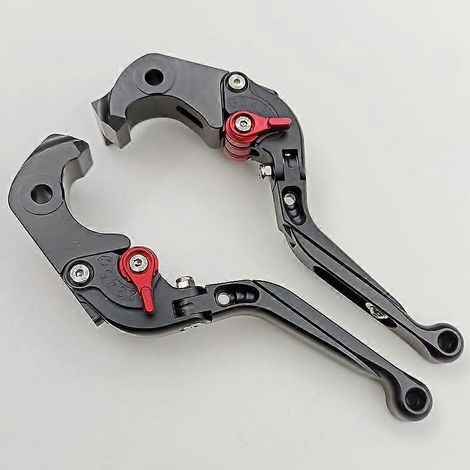 Poignée de frein, d'embrayage hydraulique et de klaxon pour guidon de moto Kawasaki ZX1400 ZX14R ZZR1400 (noire) (1/5)