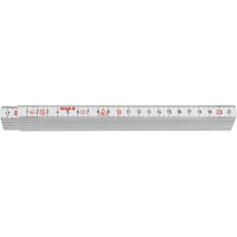 Mètre Pliant - 1 Mètre - 10 Sections - En Plastique - Blanc - Unité