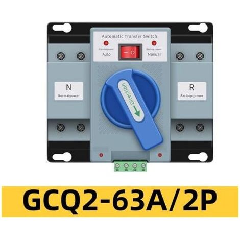 2P 63A double commutateur de commutation de puissance interrupteur automatique interrupteur 220V (1/4)
