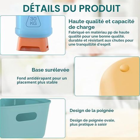Panier de Rangement Boite de Rangement en Plastique Empilables Organiseur Panier Rangement avec Poignées pour Cuisine Salle de Bain Placard Étagère Douche Jouet (1/4)