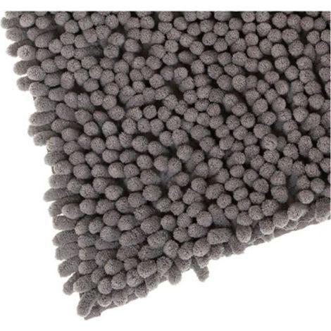 (Taupe) Große, weiche Badematte (80 x 50 cm) – Langflorige Mikrofaser-Chenille, rutschfest – Bad-/WC-Matte (1/3)