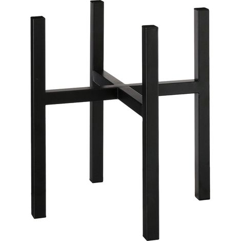 Support pour Plante en Métal Noir Porte-Pot de Fleurs Moderne XL 37,5 x 37,5 x 39,5 cm - PANGIVO (1/5)
