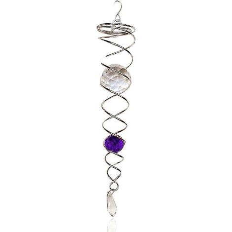 Stabilisateur de vent à spirale en forme de boule de jardin violette-- (1/5)