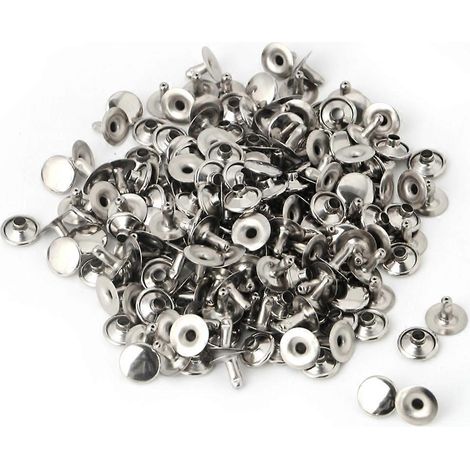 100x Doppelkappennieten, röhrenförmige Metallnieten, Lederreparaturen, Nieten, Punk-Spike-Dekor