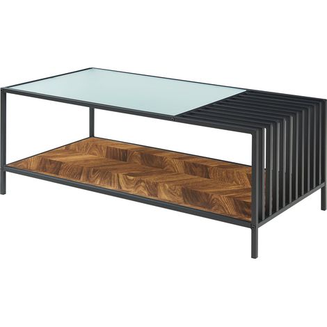 Tavolino/consolle 120 x 60 x 45 cm nero / effetto rovere scuro 030010835