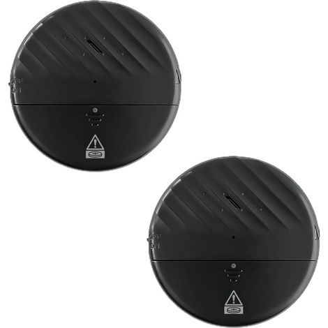 Alarme de détection de vibrations 125 dB, fonctionne sur piles, sensibilité réglable, indicateur LED, blanc, pour portes et fenêtres (lot de 2). (1/5)