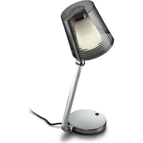 Leds-C4 GROK - Lampe de table réglable à 1 lumière, chrome avec abat-jour fumé, E14 (1/4)