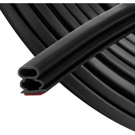 (6m)Noir Bande d'étanchéité autocollante 10mm x 10mm pour portes fenêtres Joint en caoutchouc/anticollision/antibruit/étanche à l'eau/antipoussière (1/5)