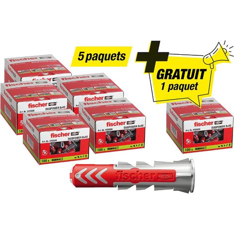 Kit Promo Fischer contenant 5 x 94 119 91 + gratuit 1x 94 119 91 cheville Duopower