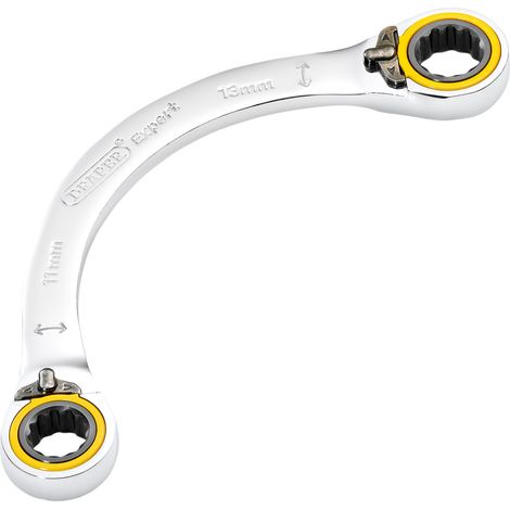 Draper 03934 Draper Expert HI-TORQ Double Ring Ratchet Half Moon Spanner, 11 x 13mm