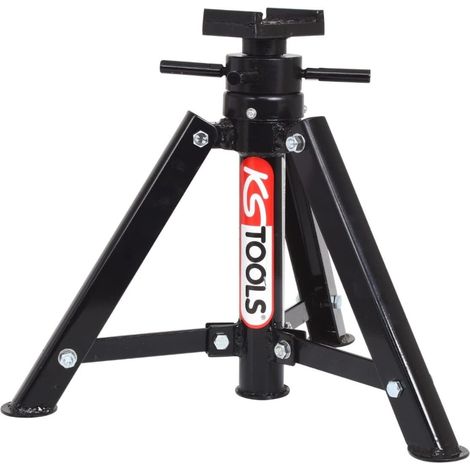 Ks Tools – Chandelle à vis 12t – Hauteur réglable 456-710mm – Construction acier 3 pieds pour stabilité – Supporte véhicules lourds (1/9)