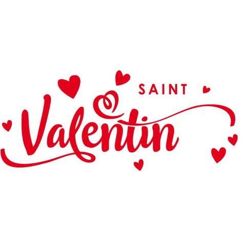 Sticker Vitrine Saint-Valentin – Décoration Rouge Mat – 58 x 24 cm (1/2)