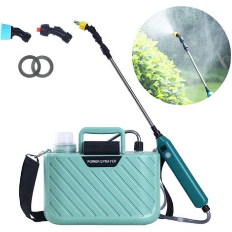 5-Liter-Elektrosprühgerät, elektrische Gartenspritze für Pflanzen mit wiederaufladbarer Teleskoplanze (Hellblau)