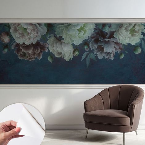 Fotomurale adesivo - Carta da parati adesiva - per la cucina camera da letto per la soggiorno - Eleganza floreale 250x104 cm (1/5)