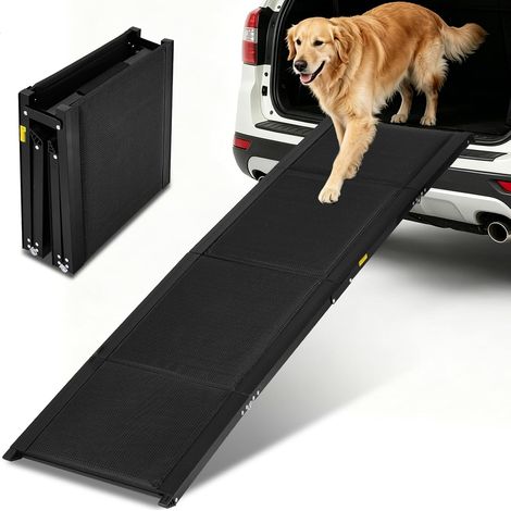 Escalier pour chien pliable pour voiture - Charge maximale : 70 kg - Rampe pour chiens - Cadre en aluminium - Échelle portable avec antidérapant - Pour chiens souffrant de problèmes (1/5)