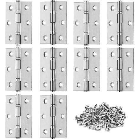10 bisagras plegables de acero inoxidable para puertas de muebles de piano, bisagras para armarios y ventanas con tornillos (1/5)