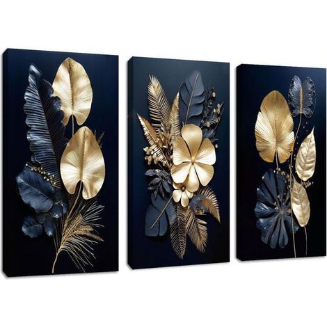 Frameless navy blue abstract canvas print, 50x70 cm multicolored wall art. (1/4)