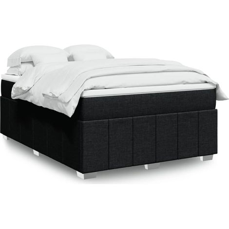 Boxspringbett mit Matratze Schwarz 140x200 cm Stoff