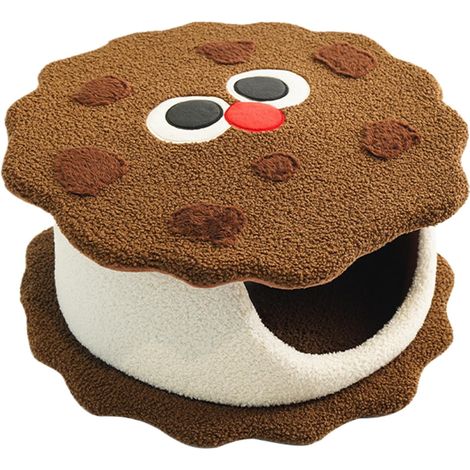 Panier pour Chat Niche Intérieure Design Cookie Nid Doudou Amovible Et (1/5)