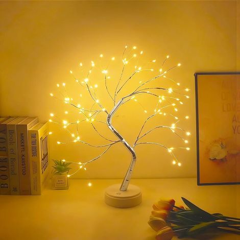 CNMTCCO Weihnachtsbaumbeleuchtung, 108 LED-Zweig, warmweiß, Birkenform, USB-/Batteriebetrieb, für Tisch oder Bonsai, Draht-Weihnachtsdekoration (1/5)