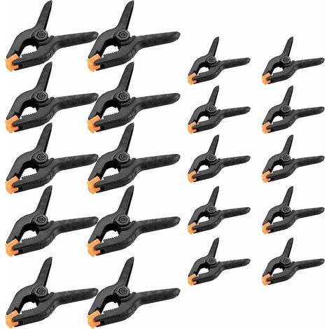 Set of 20 Spring Clamps, DIY Tool Clamps, Plier Clamps, Gripping Clamps for Wood Photography Workshop - 2"/3" (1/5)