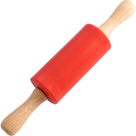 Rouleau À Pâtisserie En Silicone - Surface Antiadhésive - Poignées En Bois - Pour Pâte À Pizza Et Pâtisserie - 1 Pièce (1/5)