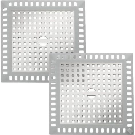 2 pièces Bouchon Evier Cuisine Carré,Protection de Drain,Filtre de Couverture de Drain de Baignoire,Couvercles de Drain de Douche avec Ventouse, pour Évier de Douche Baignoire,12.3 x 12.3 cm (1/4)