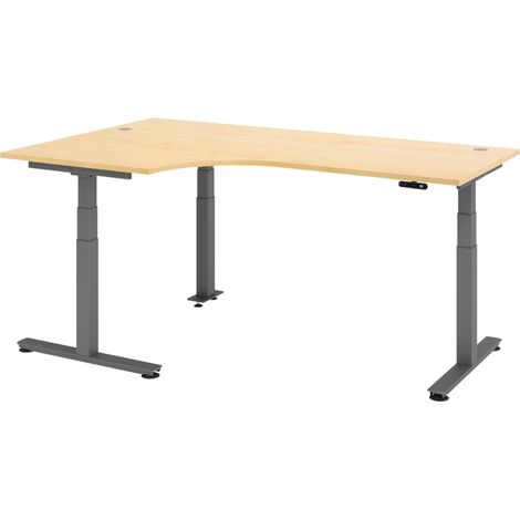bümö Schreibtisch elektrisch XDSM Eckform: 200 x 120 cm  Ahorn