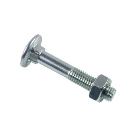Bullone LENNIE Testa tonda collo quadro TRCC - Zincato bianco - Ø6x65 - scatola da 100 - BTRCC0606502B