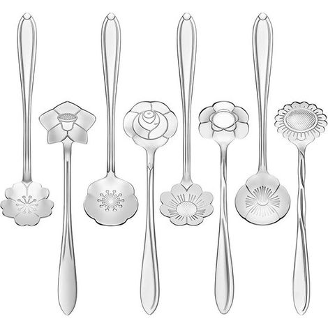 Juego de utensilios de cocina,8 piezas,acero inoxidable,cuchara para remover,cuchara para postre,cuchara para helado de acero inoxidable (1/5)