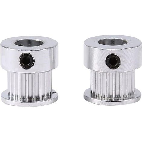 2 GT2-Steuerriemenscheiben, 20 Zähne und 8 mm, aus Aluminiumlegierung, für 3D-Drucker.