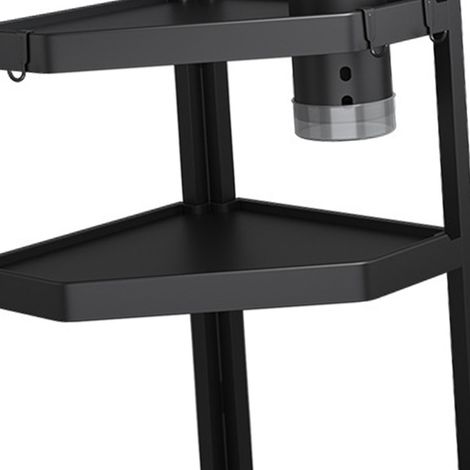 Étagère à épices de cuisine en acier inoxydable à trois niveaux, installation sans vis, étagère d'angle, étagère de rangement multifonctionnelle (1/5)