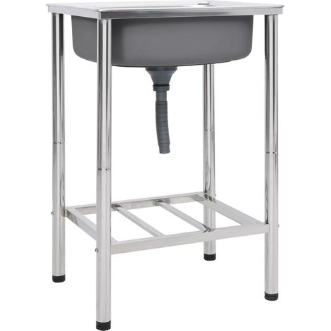 Camping Sink Single Basin Stainless Steel vidaXL