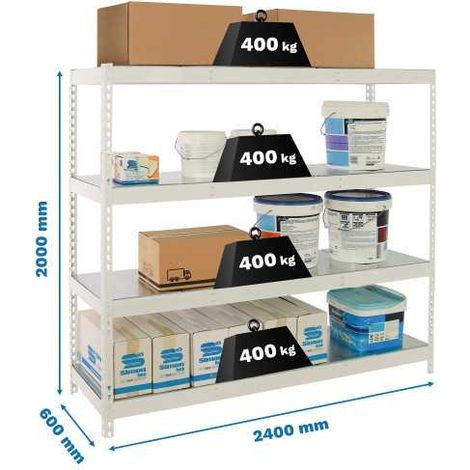 Estanteria 2000x2400x600 SIMONFORTE 2406/4 METAL BLANCO/GALVA marca SIMONRACK (1/2)