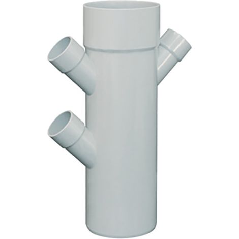 First Plast – Culotte PVC réduite Mâle Femelle 45° Ø100 x 40 x 40 x 40 – Raccord à coller pour évacuation eaux usées – Conforme NF EN 1329-1