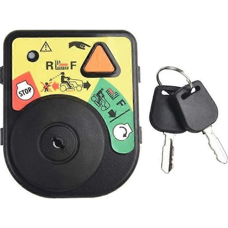 Tondeuse à gazon : interrupteur d’allumage avec 2 clés pour 72504227A, 72504227B, 72506102B, 92504227B - Pièce de rechange compatible démarrage moteur. (1/4)