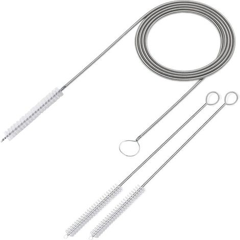 Brosse métallique longue pour nettoyage de drain de toit ouvrant de voiture et de réfrigérateur 60 pouces x 2/5 pouces (1/5)