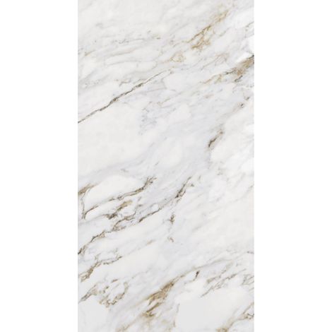 Carrelage sol/mur effet marbre blanc doré Full Lappato – Dimensions l.120 x L.280 cm – Pour projets artistiques et audacieux
