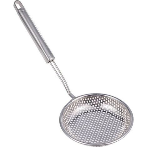 Edelstahlsieb, Topfsieb, Schaumlöffel, Servierlöffel, Bratsieb, Küchenutensil (1/5)