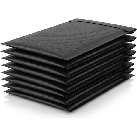 8 Pcs Padded Envelopes Waterproof Padded Envelopes Self Adhesive Poly Mailers for Packaging (11 x 15 cm) (Black) (1/5)