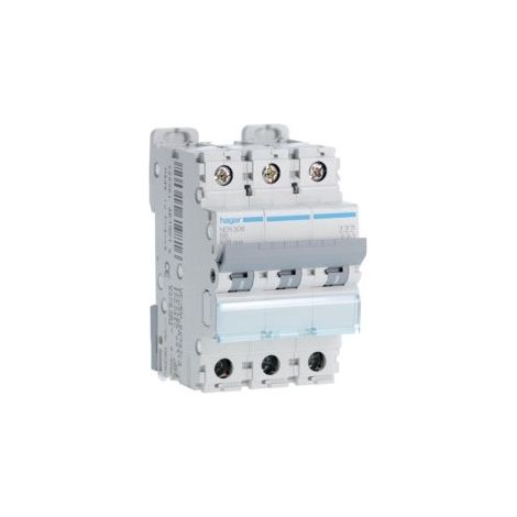 Disjoncteur 3P 6-10kA courbe B - 6A 3 modules HAGER NEN306 (1/2)