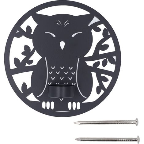 Porte-bougie mural en fer style rétro innovant - Support bougie design laser noir pour décoration intérieure