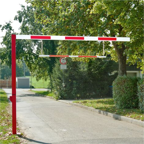 MORAVIA Durchfahrt-Begrenzer drehbar H 2810 mm B 5205 mm LW 5000 mm rot Alu rot/weiß (1/4)