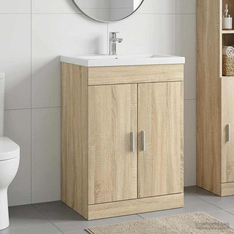 Gabinete de baño debajo del lavabo Roble