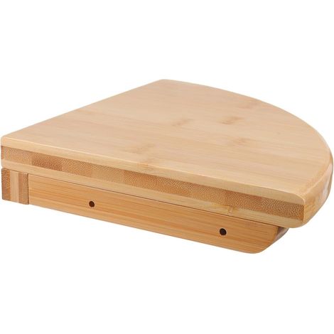 Étagère Murale d'angle en Bambou Naturel 20 Cm, Étagère Flottante Triangulaire en Bois Solide, Rangement Gain de Place Cuisine, Salle de Bain et Chambre, Support Polyvalent (1/5)