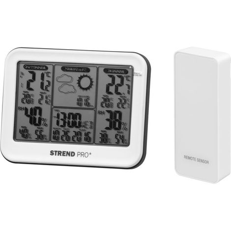 Wetterstation TMW08, digital, kabellos mit Außensensor und Wettervorhersage, 130x25x100 mm (1/2)