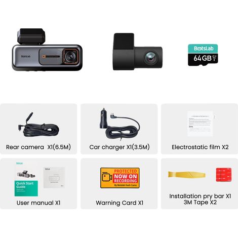 Dashcam, risoluzione ultra grandangolare 4K, sistemi avanzati di assistenza alla guida, pacchetto standard, 64 GB (1/2)