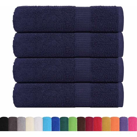 Serviettes de douche 4 pcs,Serviettes de bain bleu marine 70x140 cm 100% coton CFW720048 (1/5)